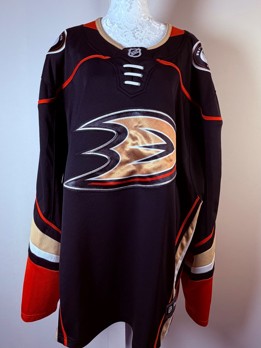 Fanatics Anaheim Ducks Black, Gold & Red Hockey Jersey